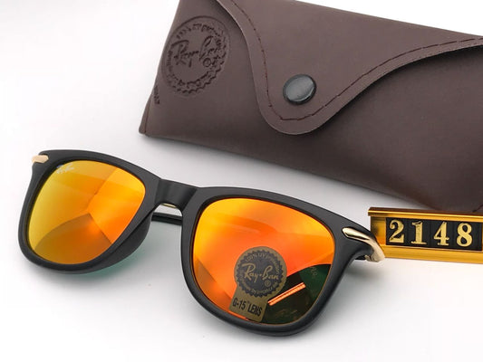 New Stylish Orange & Gold 2148 Wayfarer Sunglass For Unisex