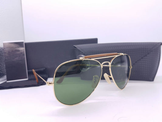 New Stylish Green & Gold 3422 Fancy Aviator Bridge Sunglass For Unisex