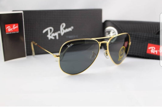 New Stylish Design Black & Gold 3422 Fancy Aviator Bridge Sunglasses For Men.