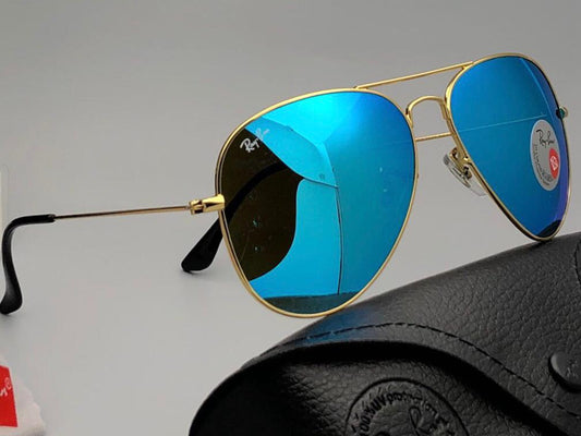 New Stylish Blue & Gold 3026 Wayfarer Sunglass For Unisex