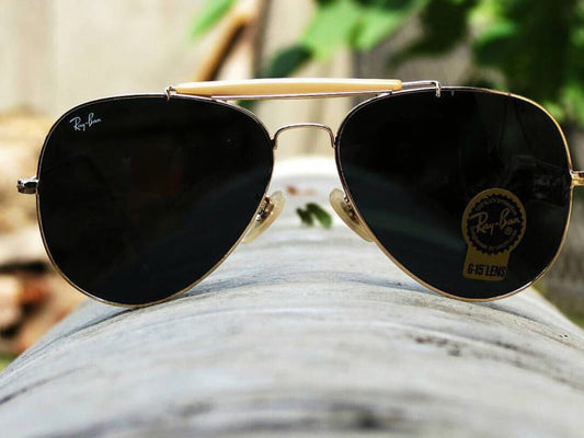 New Stylish Black & Gold 3422 Fancy Aviator Bridge Sunglass For Unisex