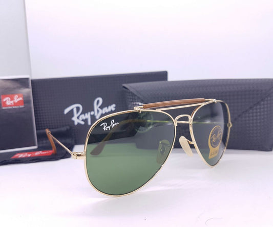 New Stylish Design Green & Gold 3422 Fancy Aviator Bridge Sunglasses For Men.