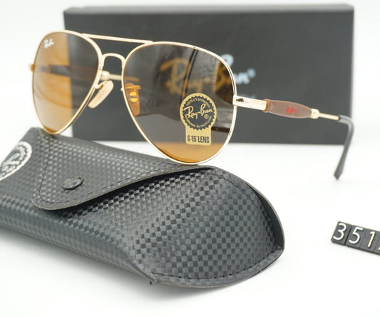 New Design Brown & Gold 3517 Oval Trendy Hot Favorite Sunglass For Men.