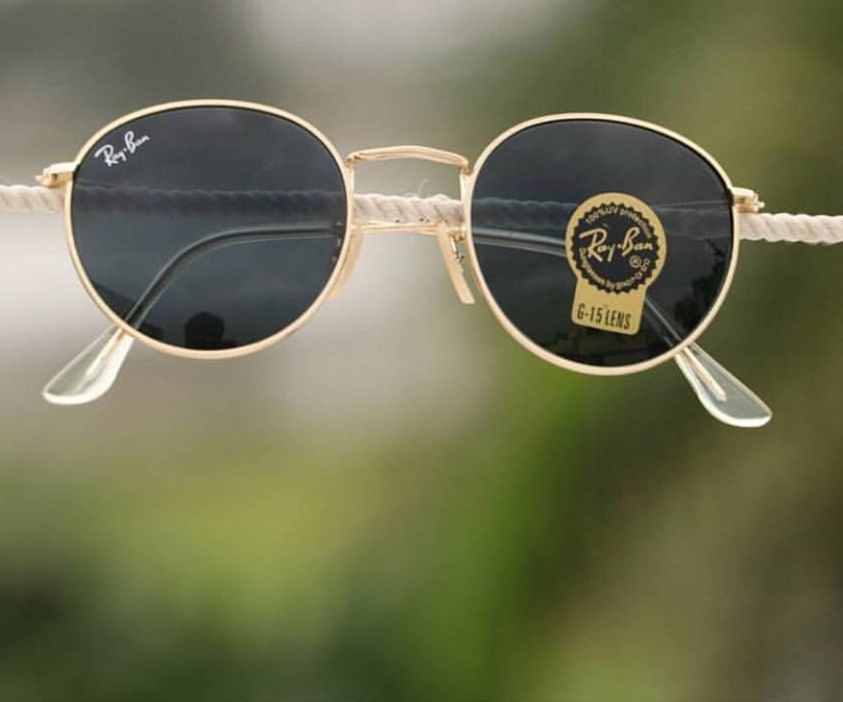 New Fancy Design Stylish Black & Gold 3447 Round Sunglass For Men