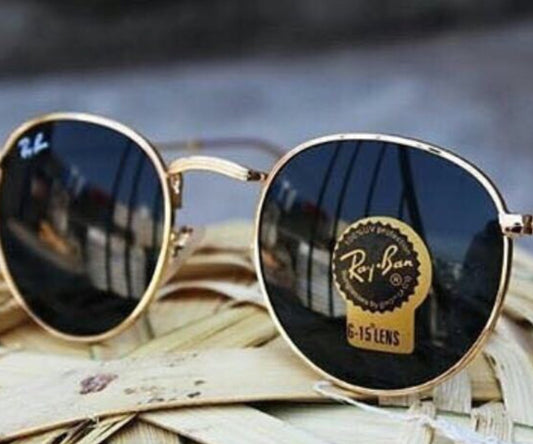 New Stylish Black & Gold 3447 Round Sunglasses For Men