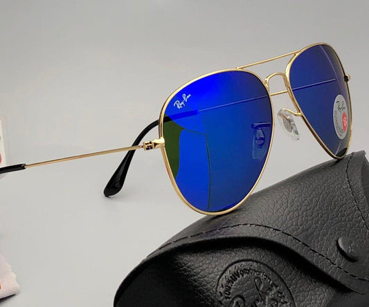 New Stylish Design Blue & Gold 3026 Aviator Sunglass For Unisex