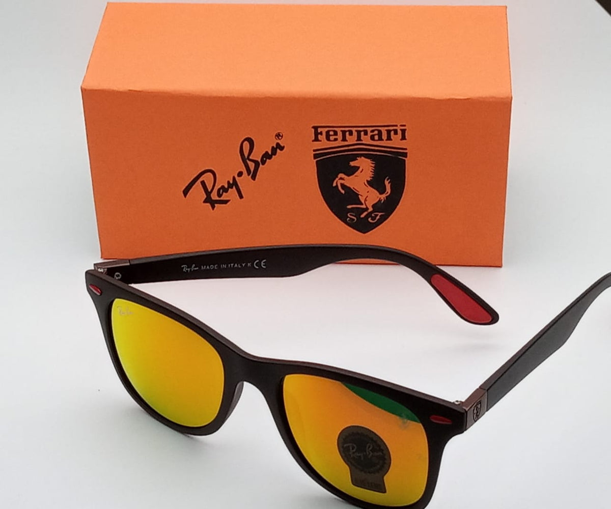 New Arrival Fancy Orange & Black Square 4195 Sunglasses For Men and Women