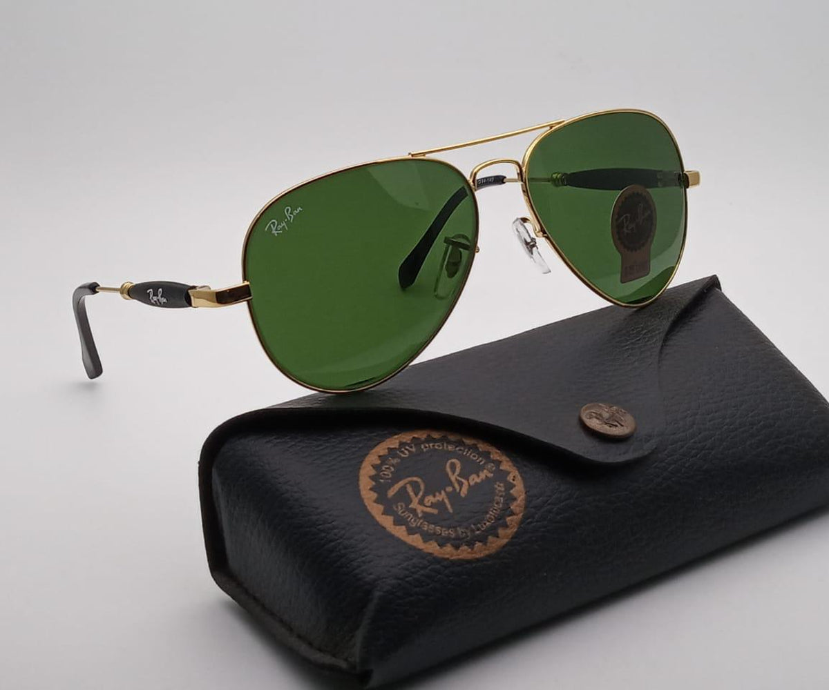 New Stylish Design Green & Gold 3517 Unique Model Sunglasses For Men and Women.