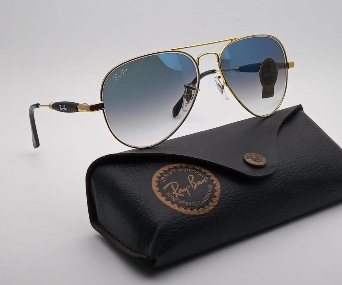 New Stylish Design Blue Shade & Gold 3517 Unique Model Sunglasses For Men and Women.