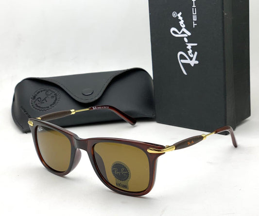 New Stylish Men`s Special Square Brown & Gold 2148 Sunglasses.