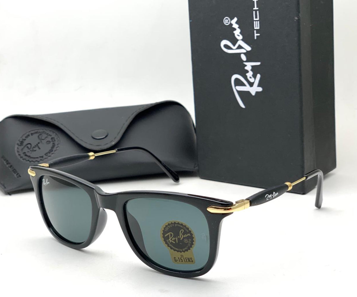 New Stylish Men`s Special Square Black & Gold 2148 Sunglasses.