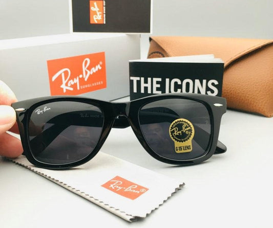 New Fancy Design Black 2140 Wayfarer Style Sunglasses For Men.
