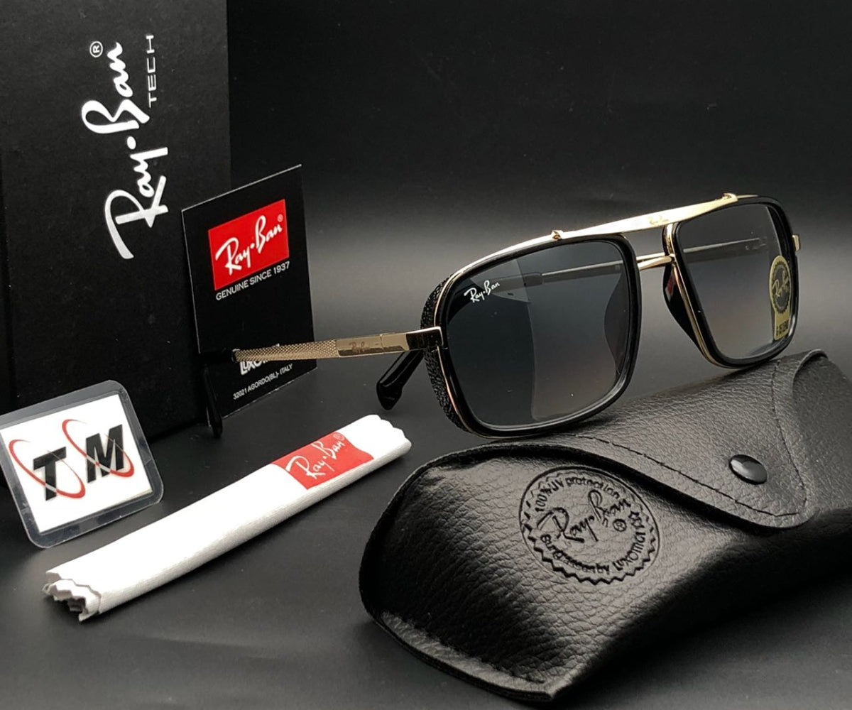 New Stylish Black & Gold 4413 Square Causal Latest Sunglass For Unisex.